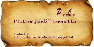 Platzerjanó Leonetta névjegykártya